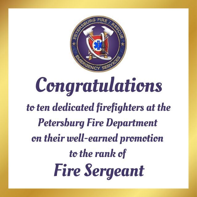 Petersburg Fire promotions 8 30 2023 640