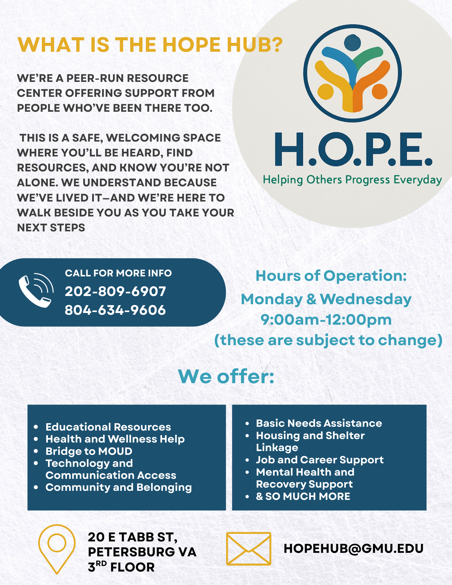 UPDATED HOPE HUB FLYER
